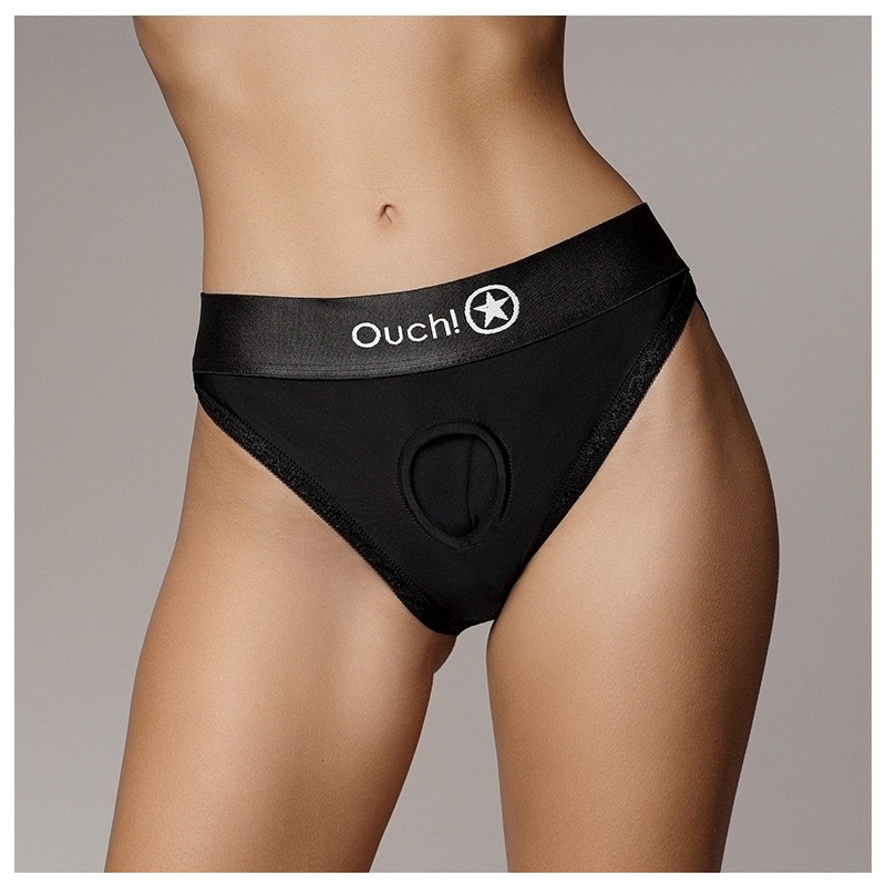 Ouch! Culotte vibrante Strap-On Hipster Noire